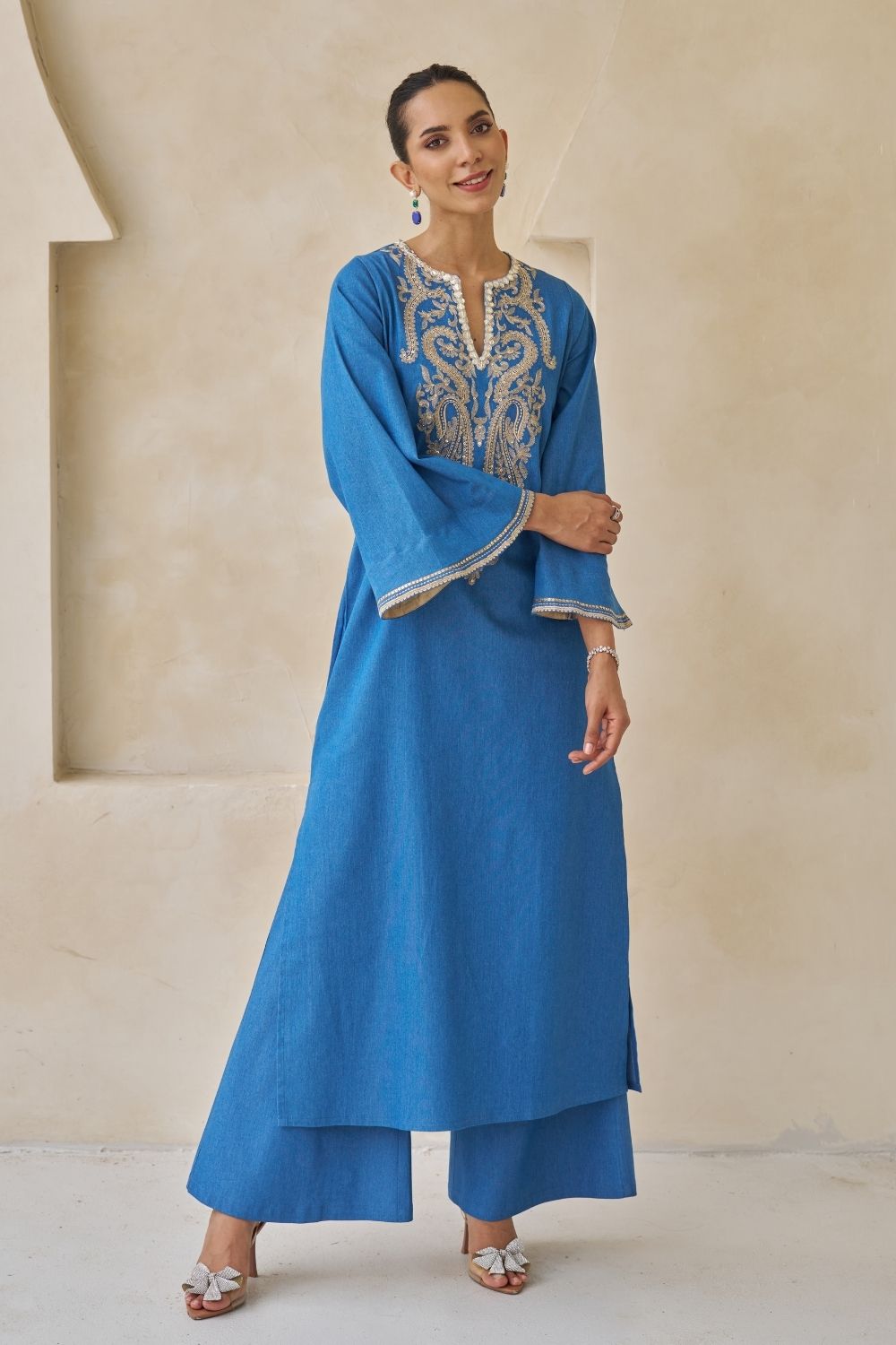 Azura Embroidered Kaftan With Pants Set