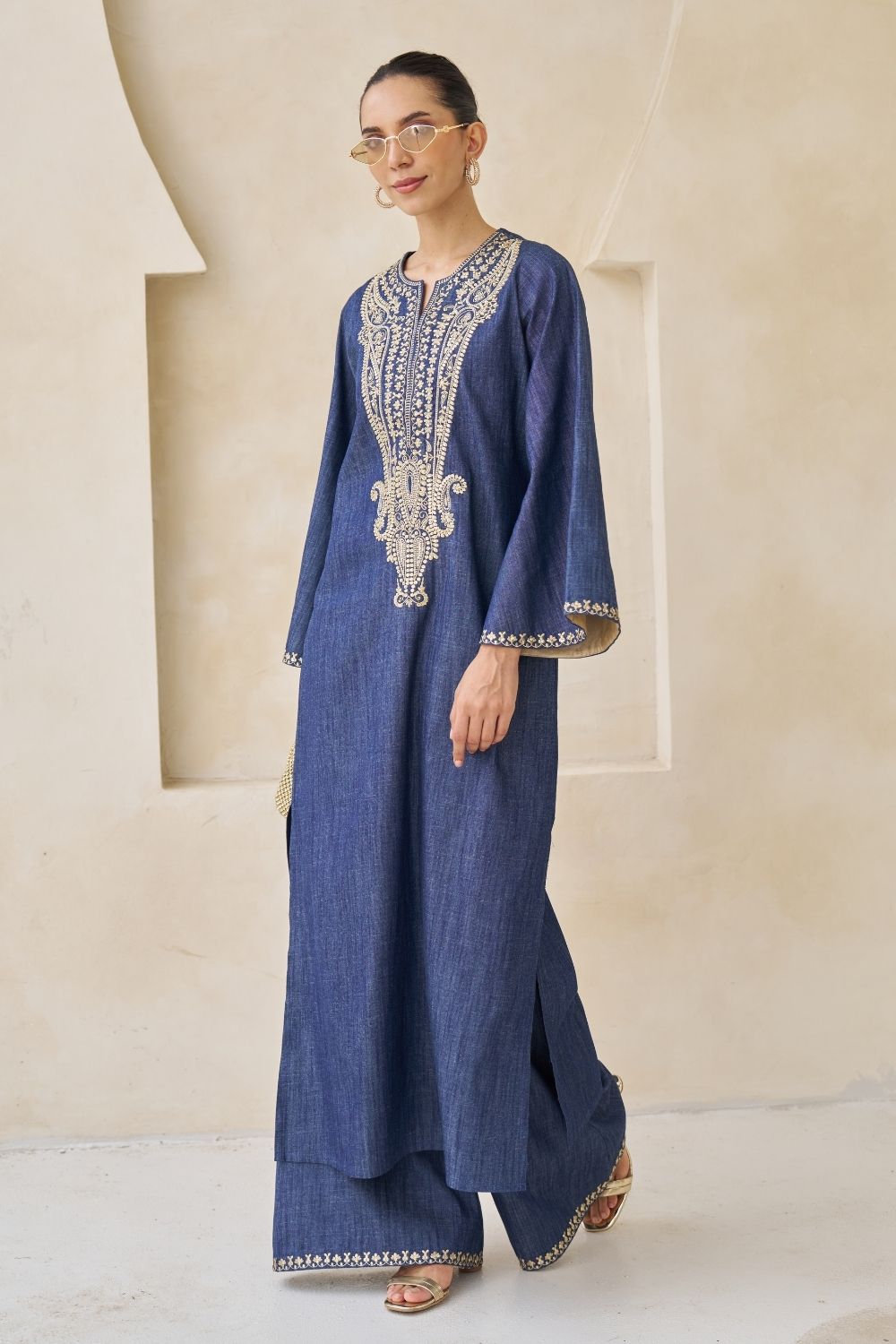 Nriti Shah In Our Nova Embroidered Kaftan With Pants Set