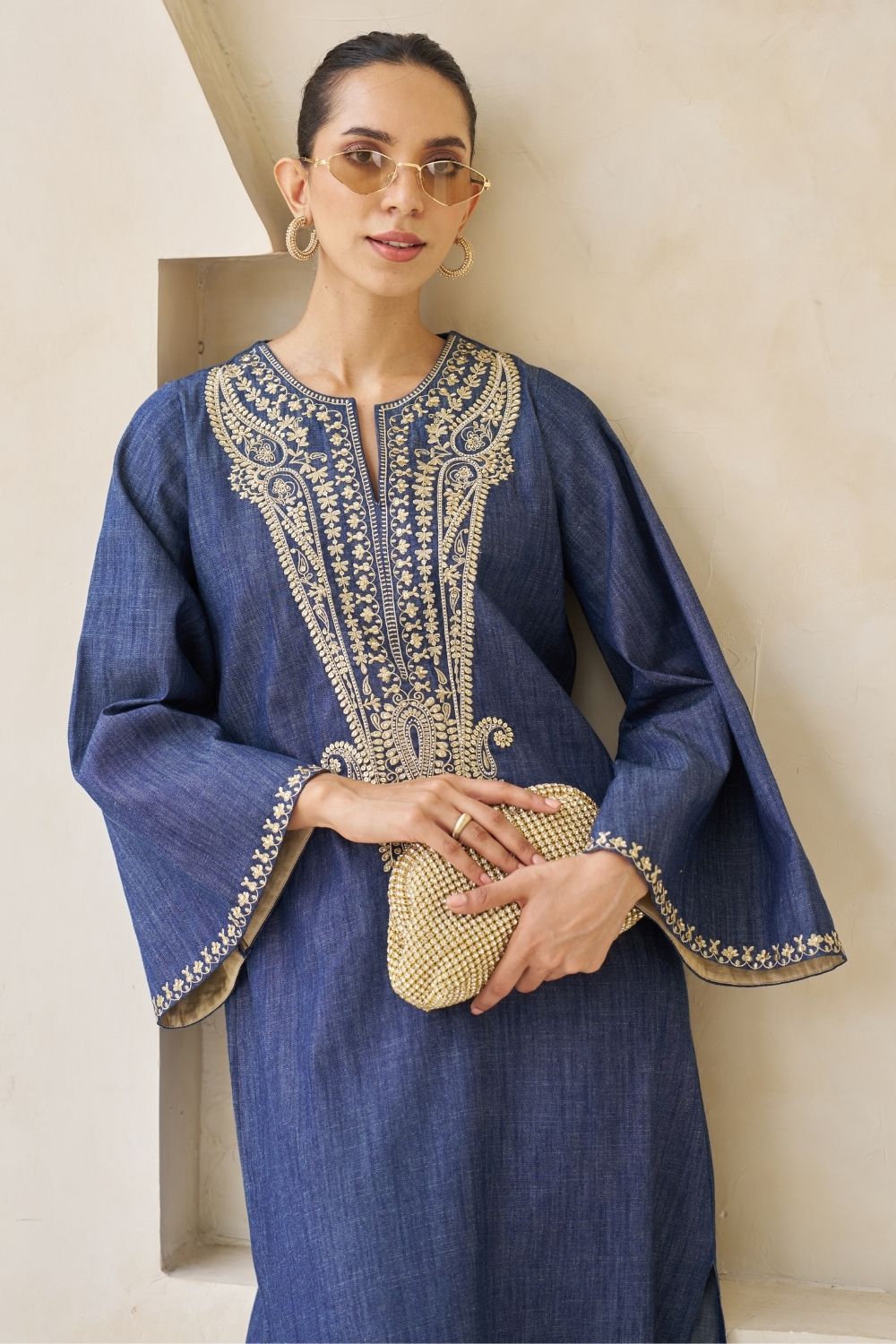 Nriti Shah In Our Nova Embroidered Kaftan With Pants Set