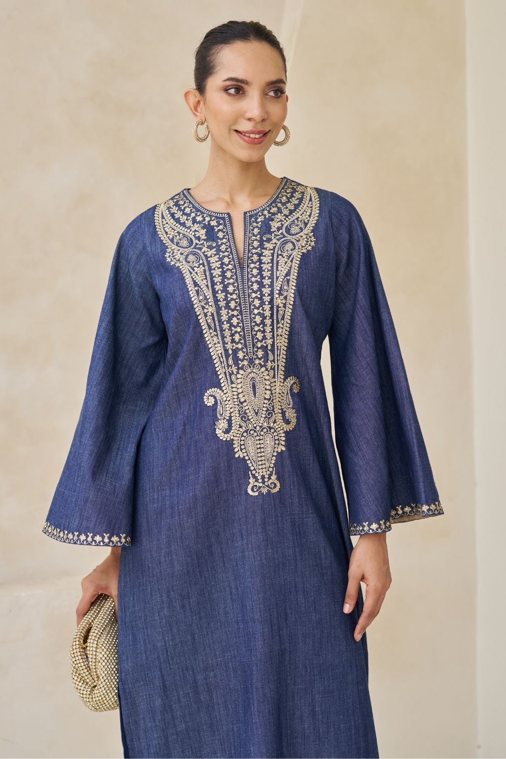 Nriti Shah In Our Nova Embroidered Kaftan With Pants Set