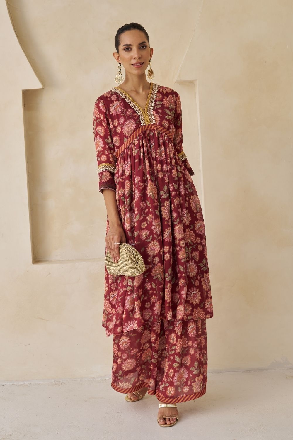 Laya Three Piece Set With Dupatta