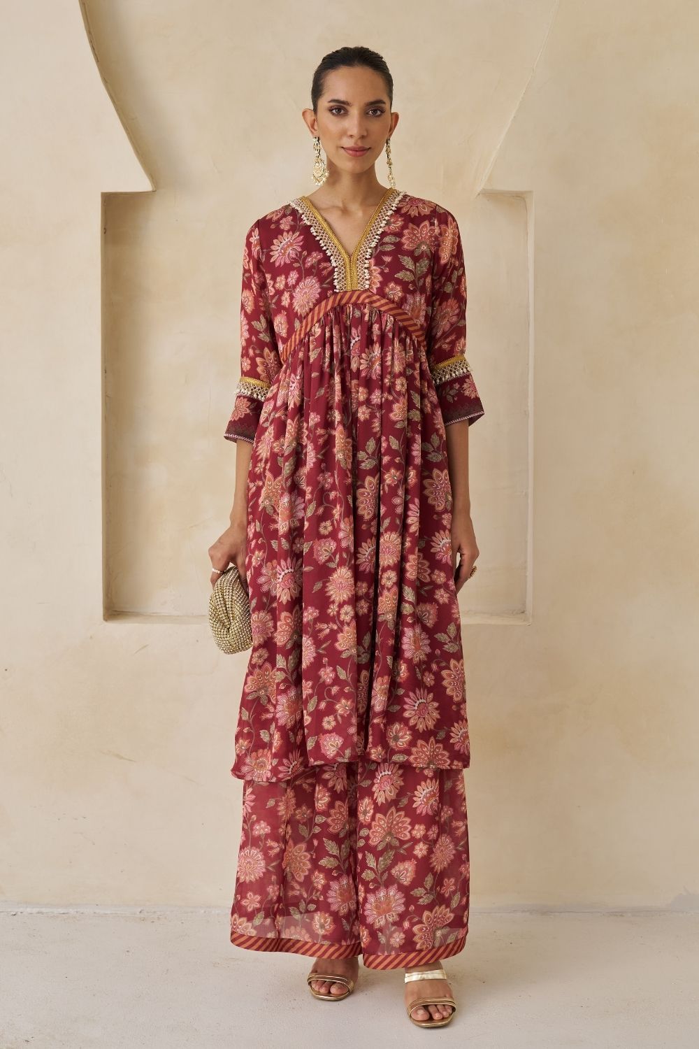 Laya Three Piece Set With Dupatta