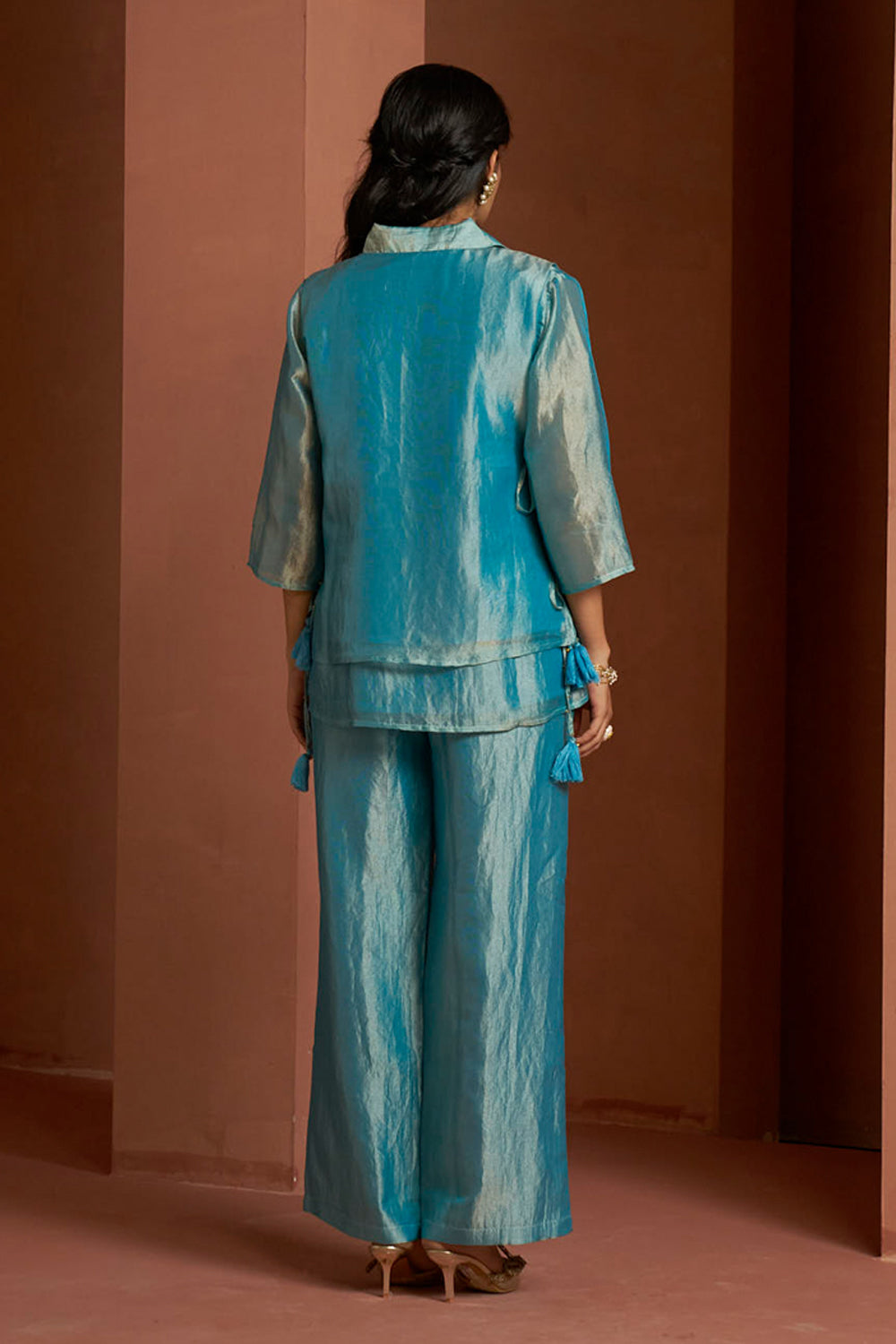 Phulwari Turquoise Co-ord Set