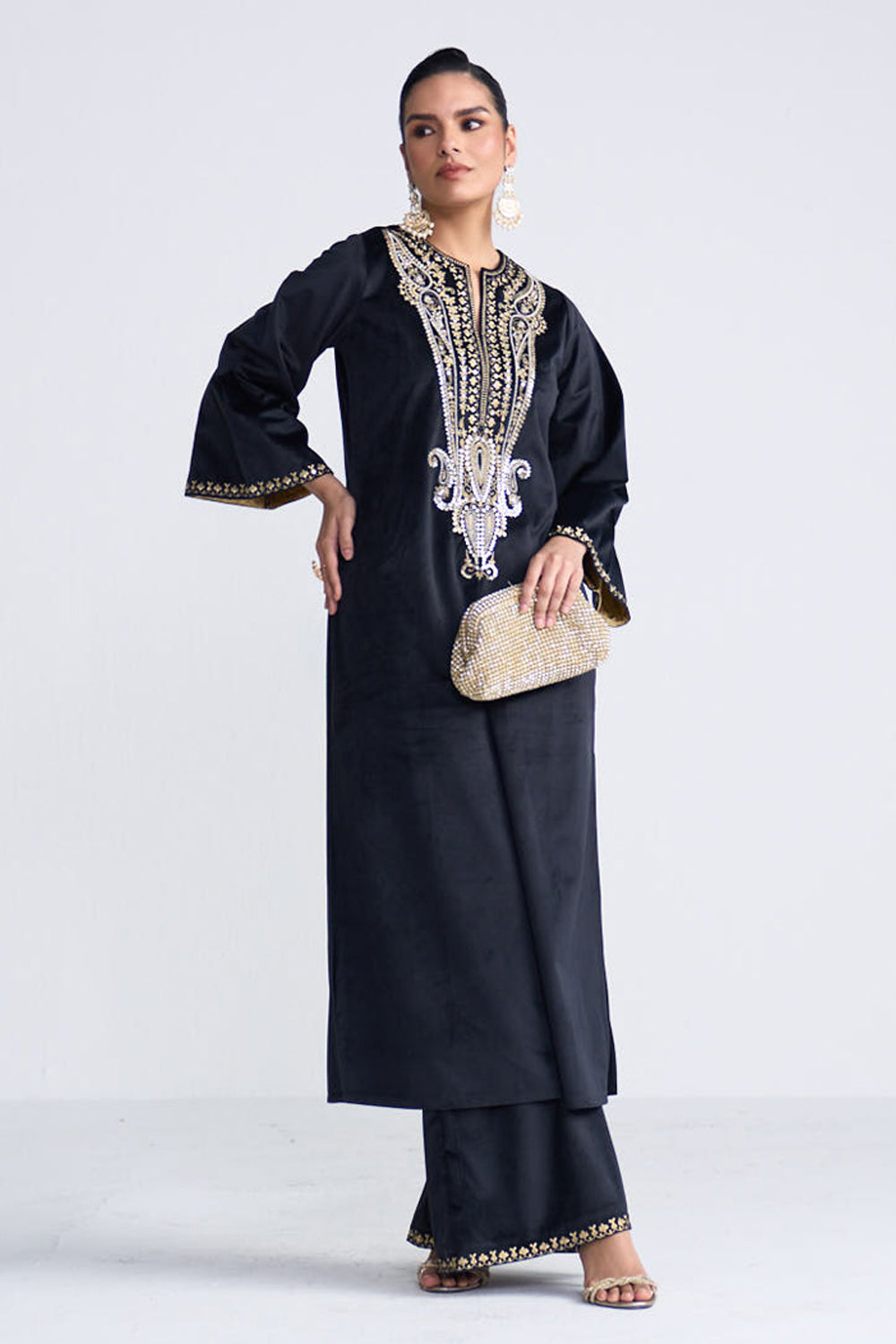 Nova Black Kaftan Set