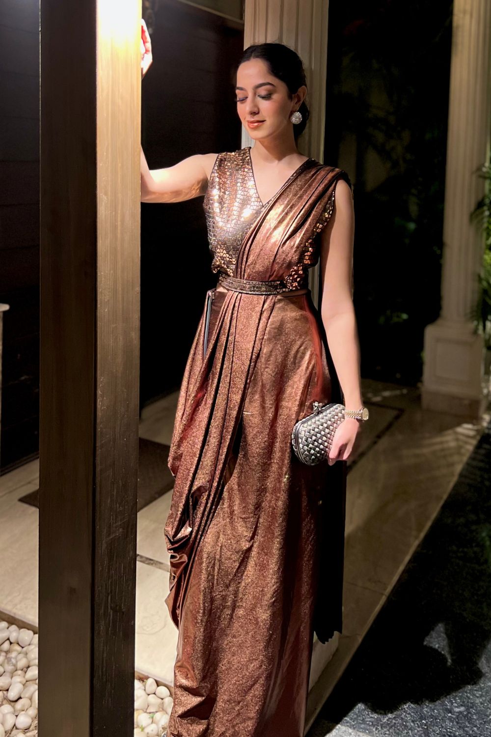 Jasnoor Anand In Our Syrah Blouse & Draped Saree Set