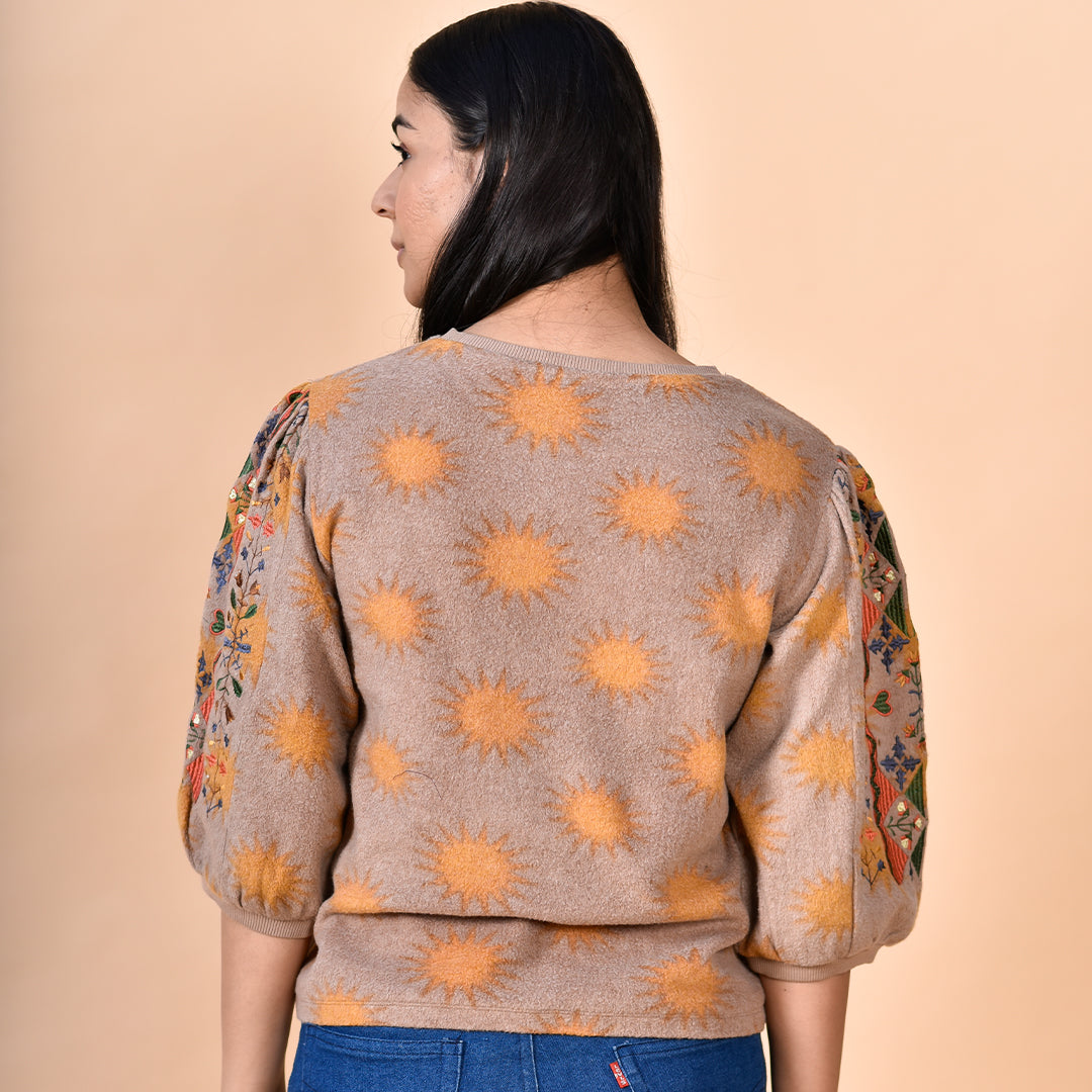 RISING SUN SWEAT WITH EMBROIDERY