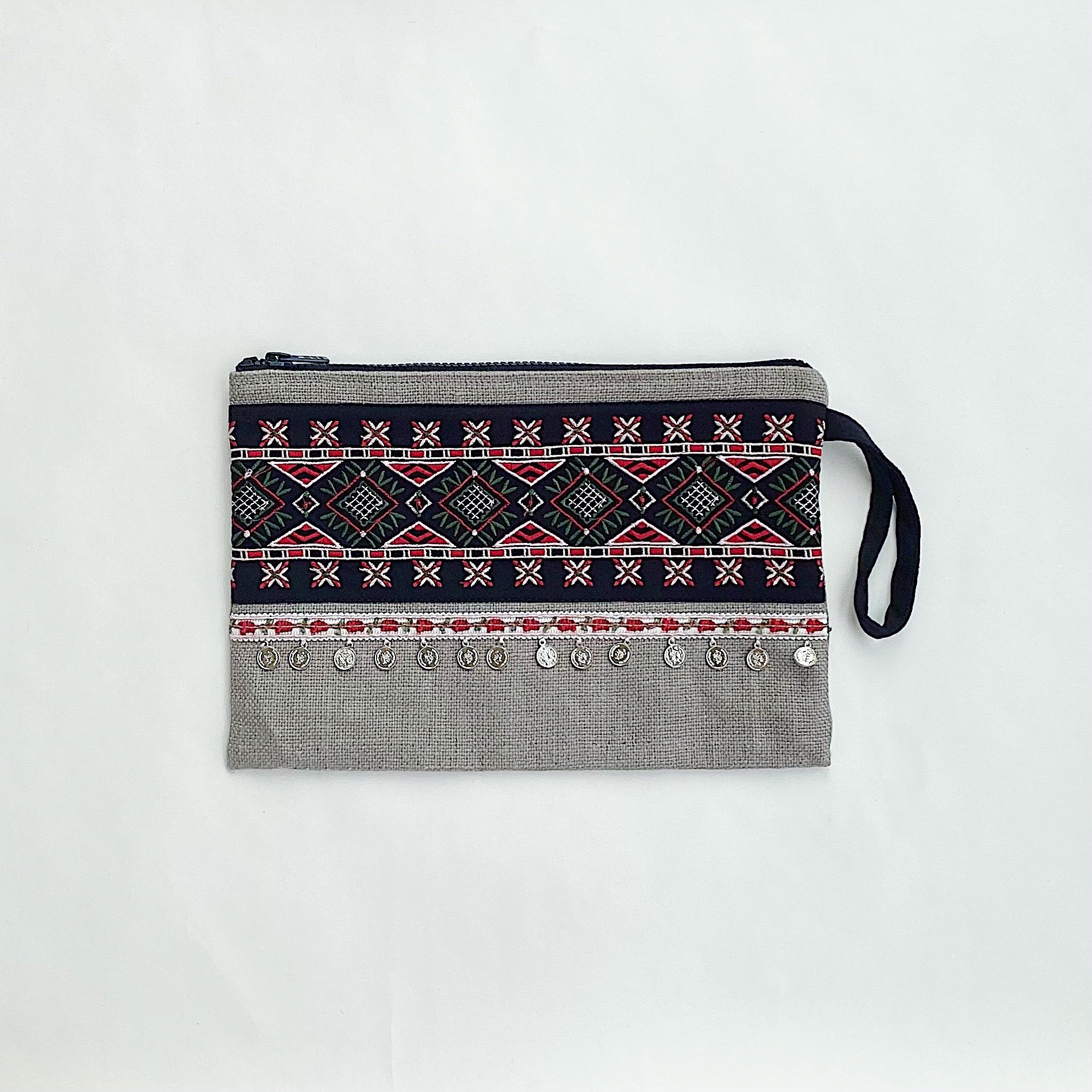 EMBROIDERED COINS CLUTCH