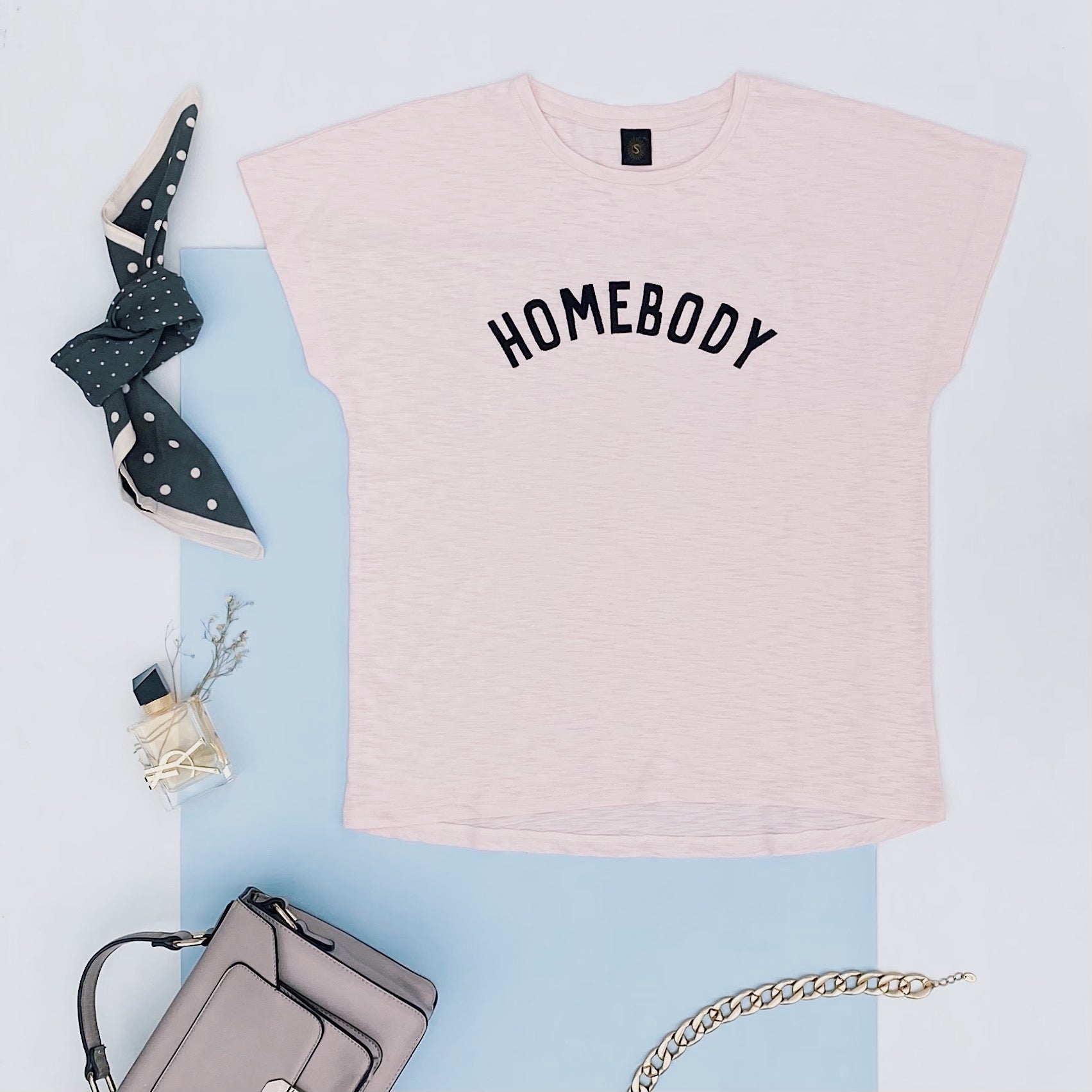 DROP SHOULDER T-SHIRT WITH HOMEBODY EMBROIDERY