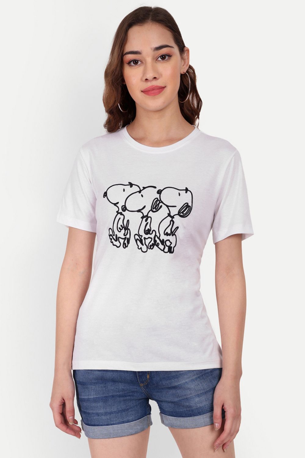 Snoopy embroidery T-shirt
