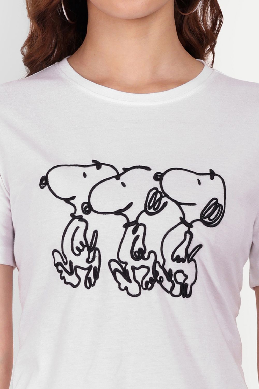 Snoopy embroidery T-shirt