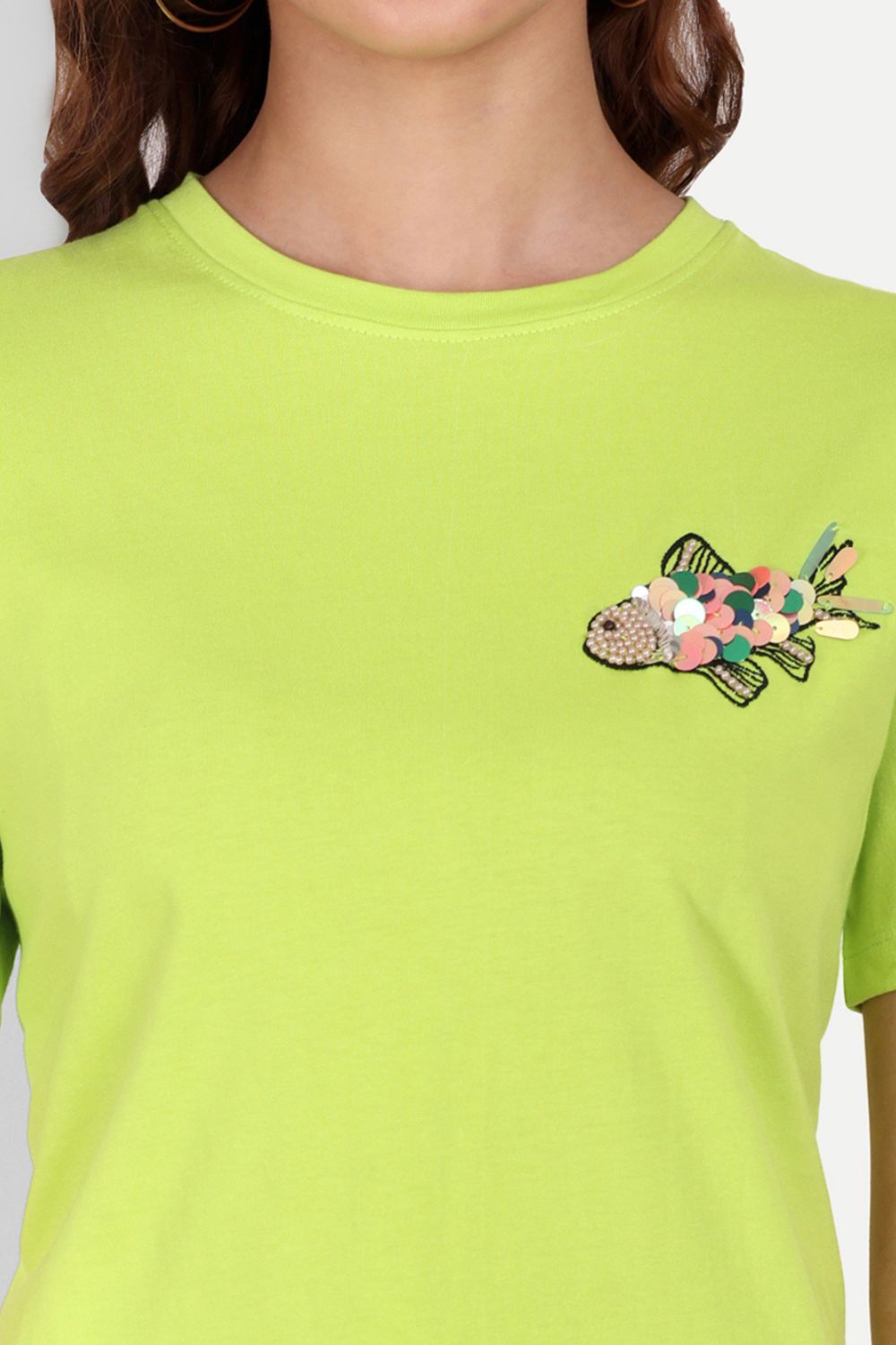 Fish Embellishment T-Shirt